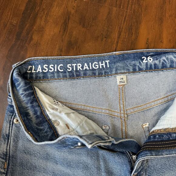 J. CREW 90s Classic Straight Leg Jeans Blue Denim High Rise Frayed - Picture 8 of 16